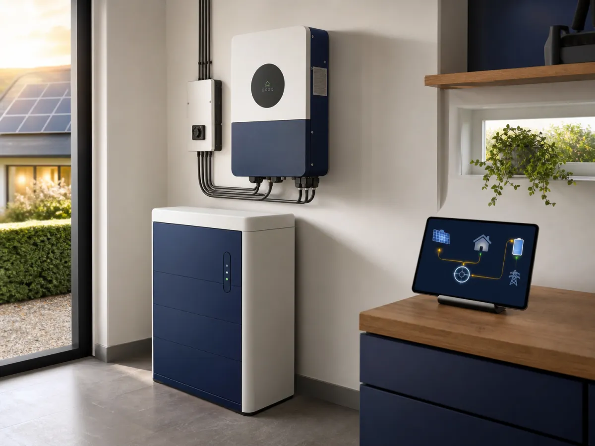 Batterie solaire domestique et tableau de suivi de l'autoconsommation